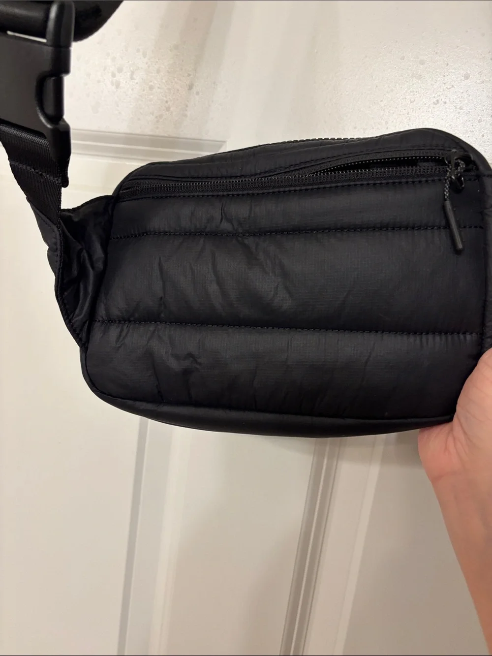 lululemon athletica Black Quilted Belt Bag with Adjustable Strap